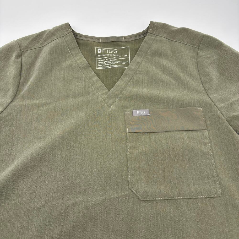 FIGS‎ Technical Collection Womens XS Green Short Sleeve Scrub Top